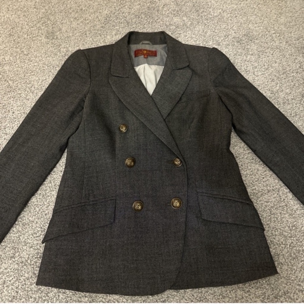 7 for all Mankind’s Women's Double-Breasted Gray Blazer